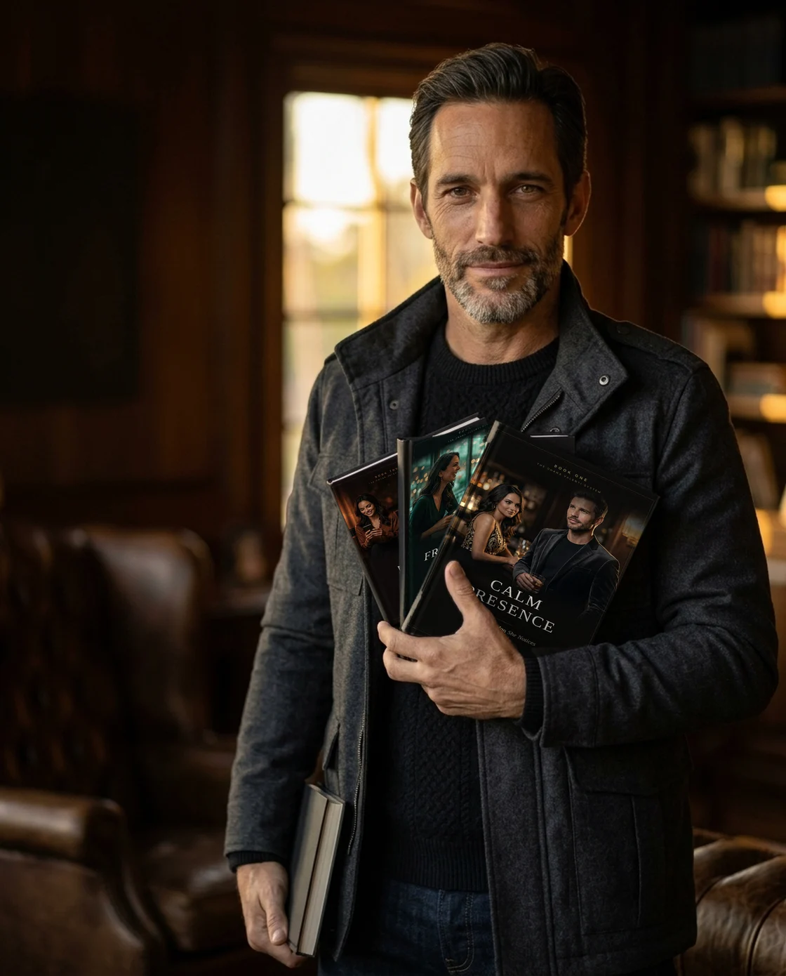 Ohana Valenti holding the three books