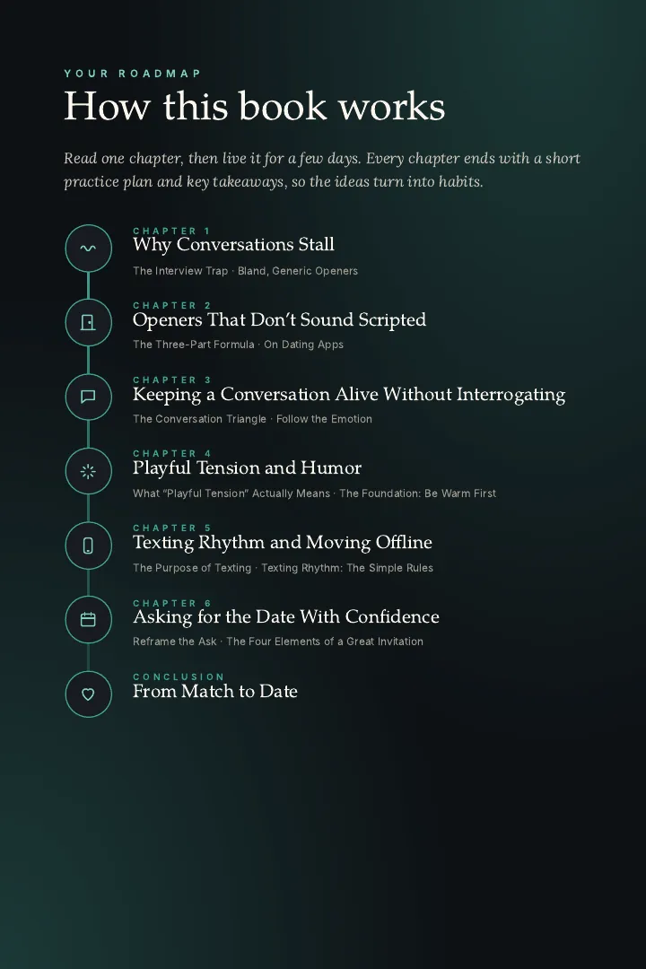 From Match to Date: Your roadmap through the book